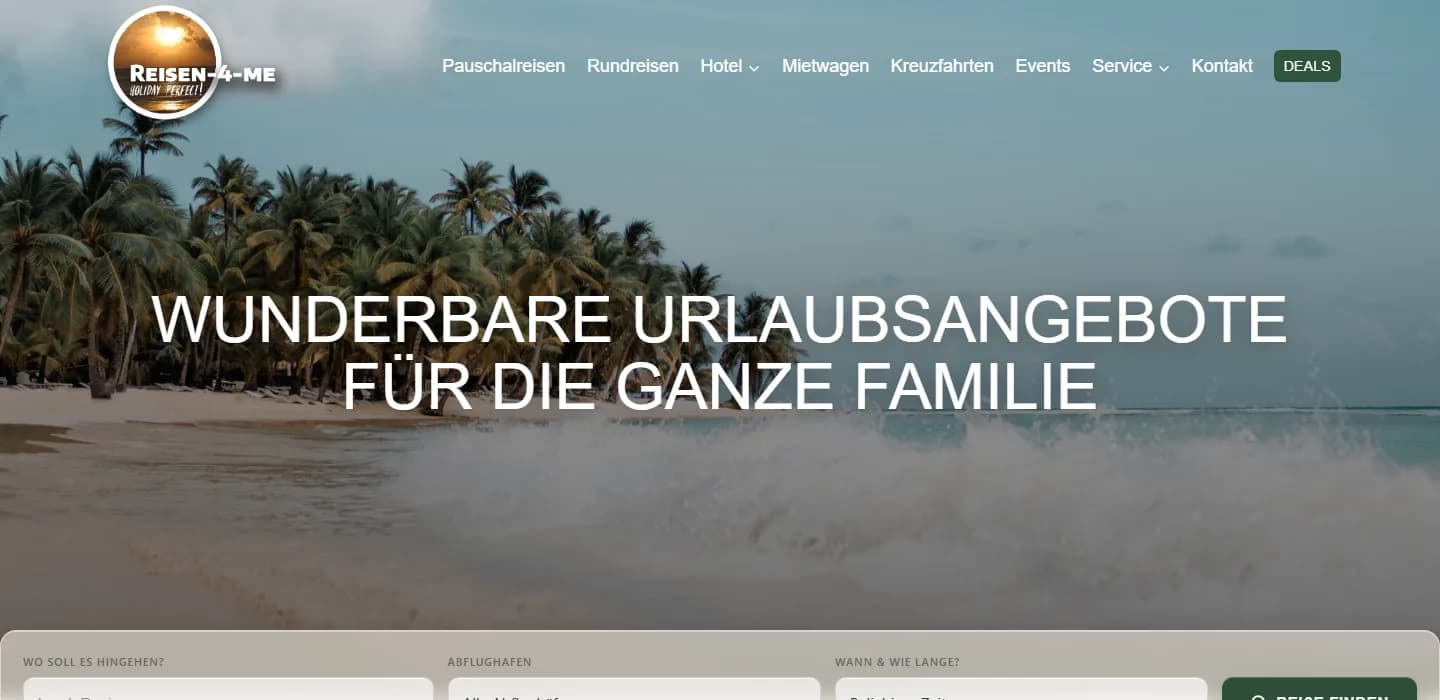 Aktueller Entwicklungsstand des Reiseportals Reisen-4-Me